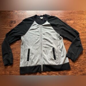 Black and Gray Zip-Up Jacket J. Crew size medium